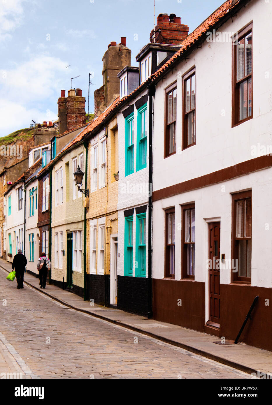 Street of typical old terraced houses England UK Stock Photo