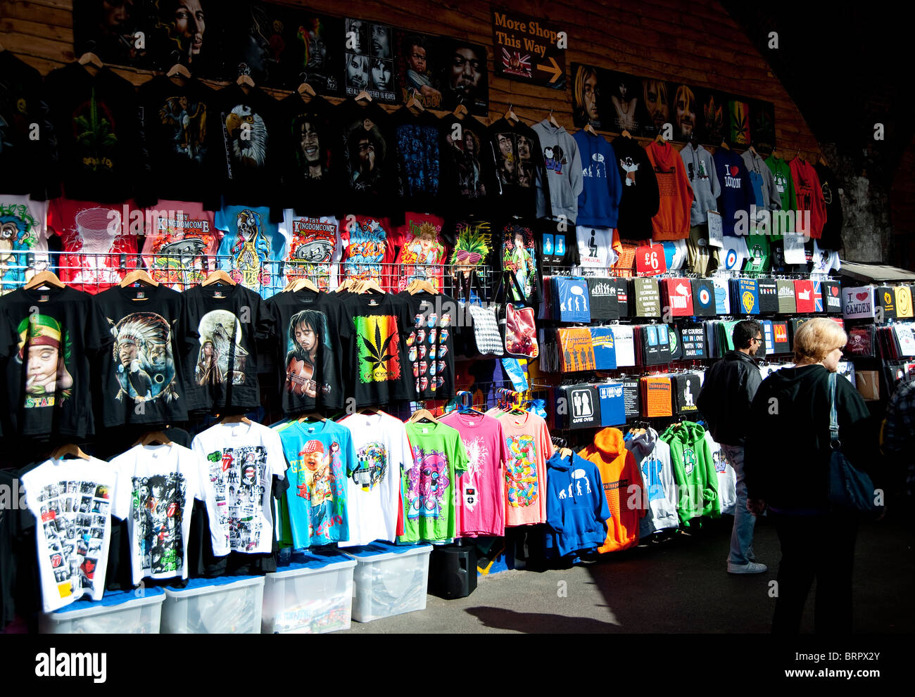 T shirts on display at Camden Market, London, UK Stock Photo Alamy
