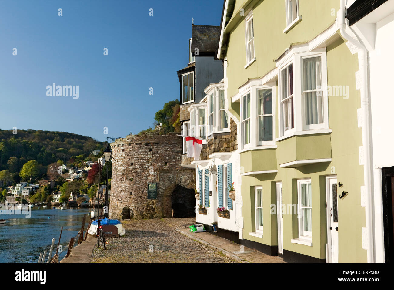 UK, England, Devon, Dartmouth, Bayard’s Cove colourfully painted