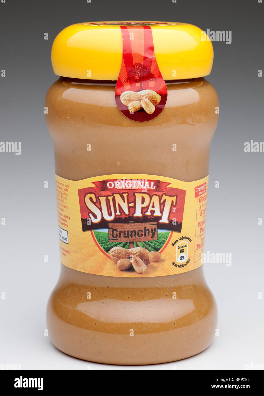 Plastic jar of Sunpat original crunchy peanut butter Stock Photo Alamy