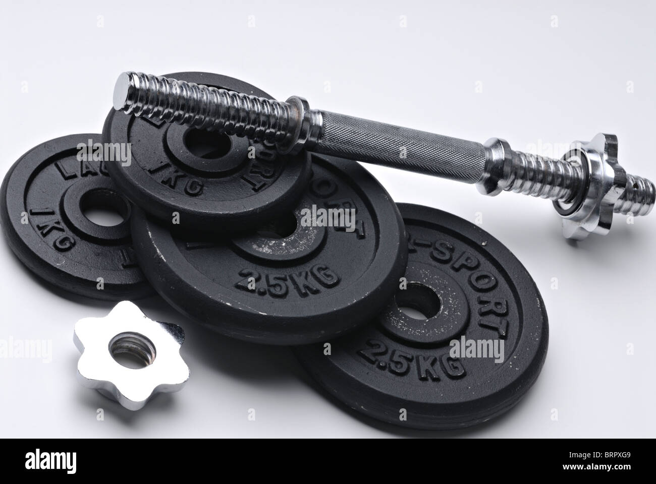 Barbell and plates Stock Photo Alamy