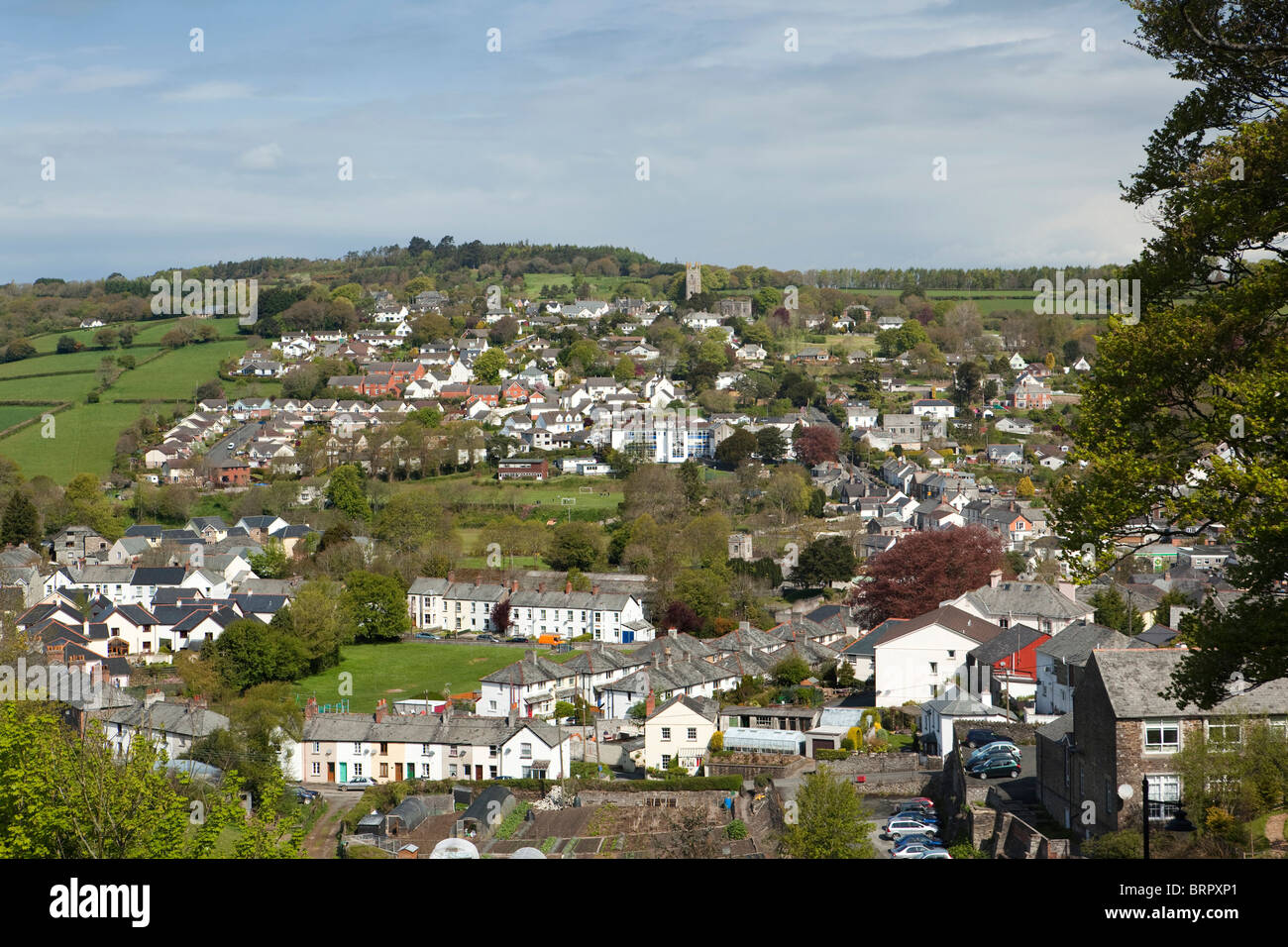 UK, England, Cornwall, Launceston, St Stephens from Castle Green Stock Photo