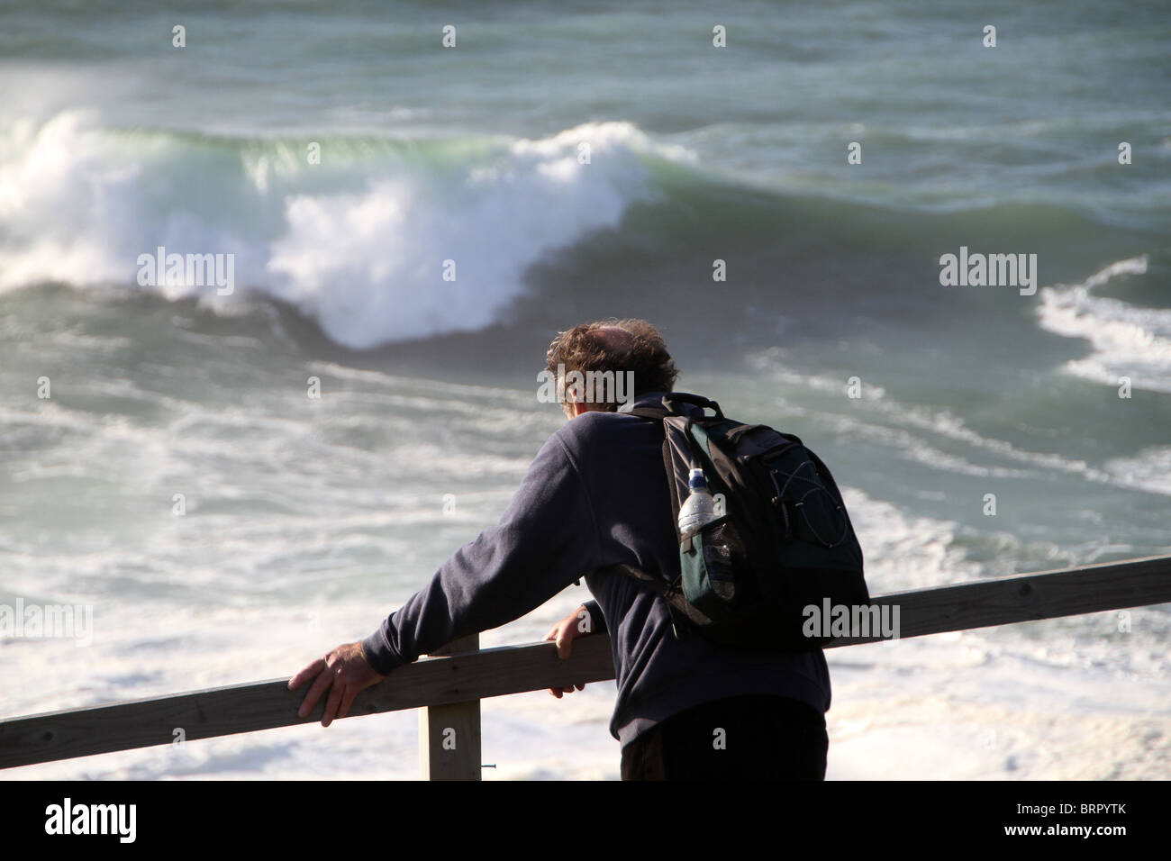 Watching the Cribbar wave Stock Photo Alamy