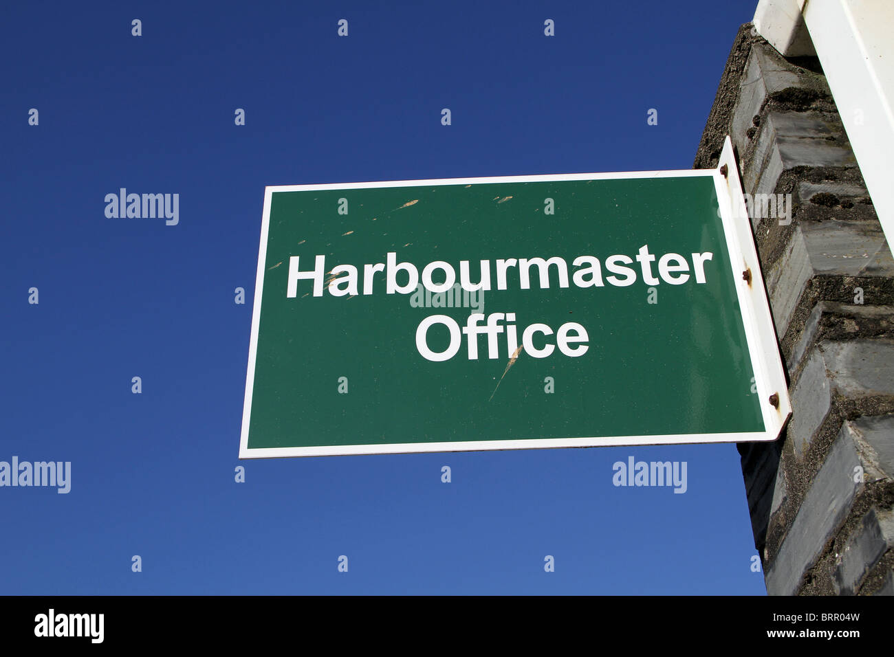 Harbourmaster sign Stock Photo