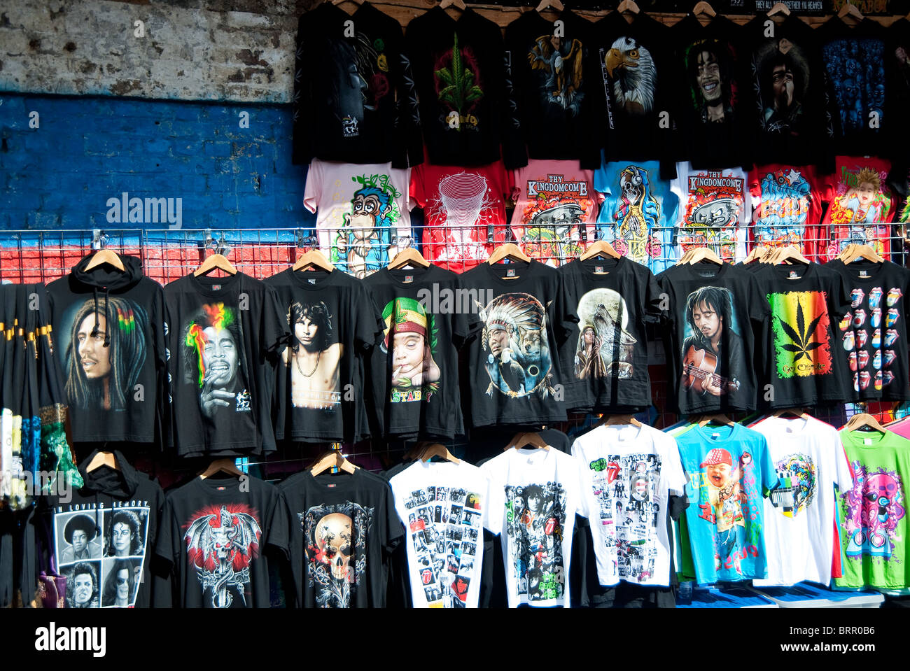 T shirts on display at Camden Market, London, UK Stock Photo - Alamy