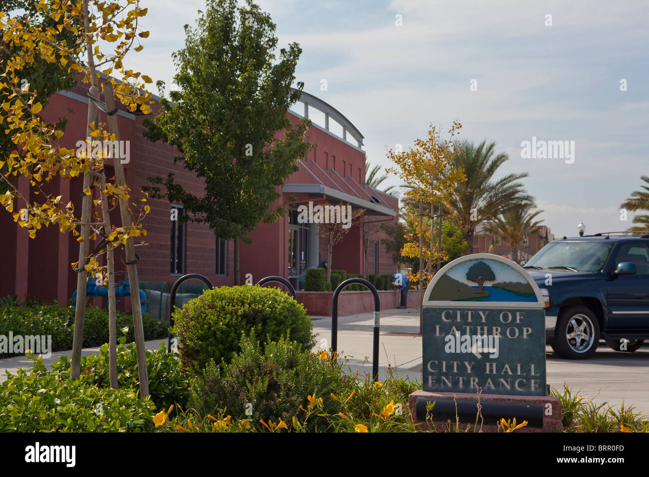 Lathrop California City Hall Stock Photo Alamy