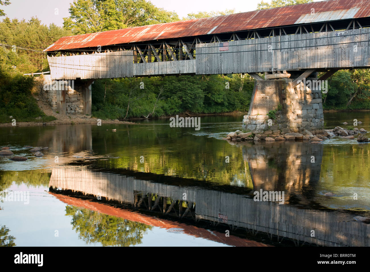 Blair River Covered Bridge, Bridge 49, Campton, New Hampshire Stock