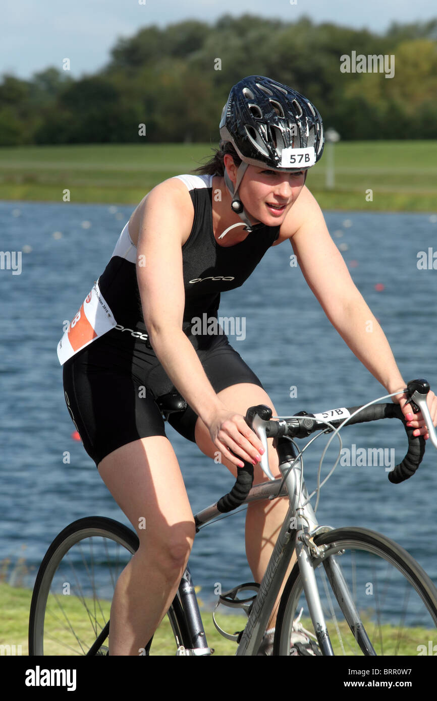 Triathlon Lake Dorney Windsor Stock Photo