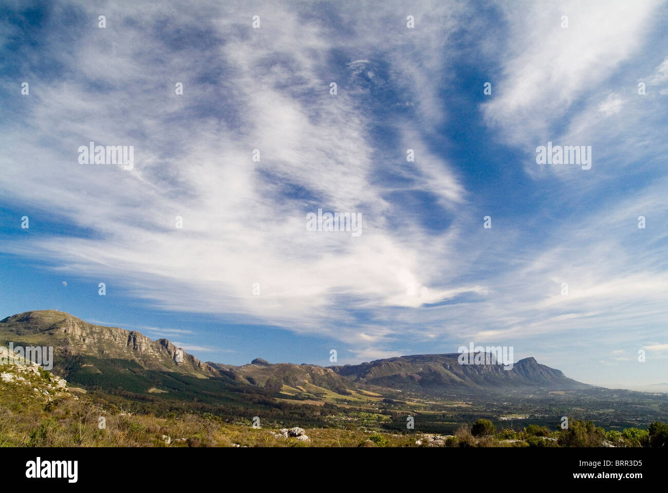 Panoramic view over Constantia Valley Stock Photo