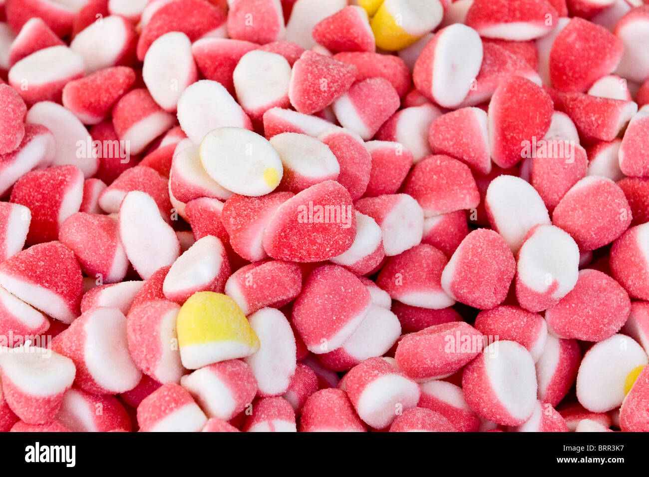Close-up of pink and white jelly candies Stock Photo