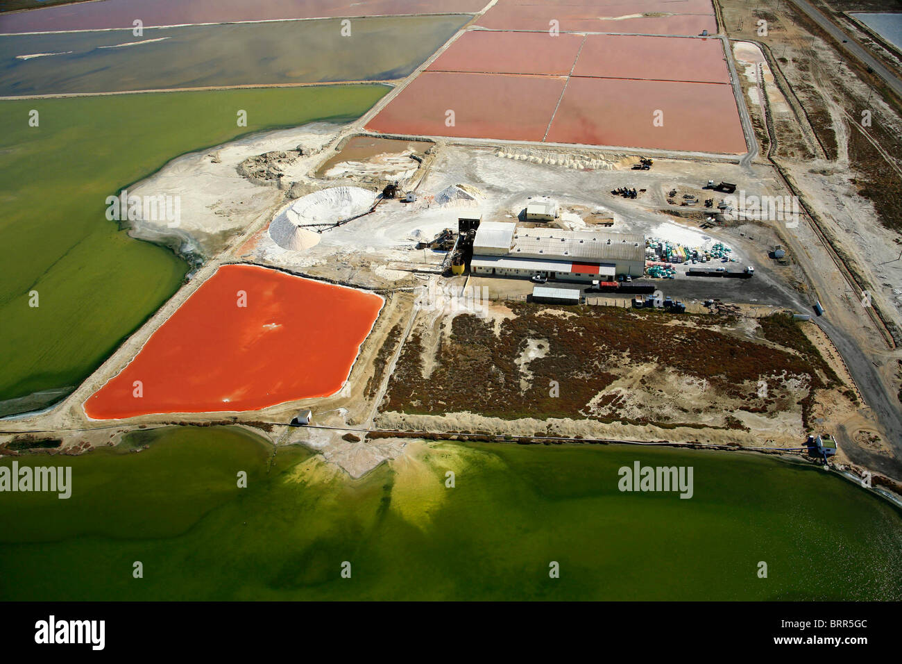 Aerial view of salt pans near Velddrif Stock Photo