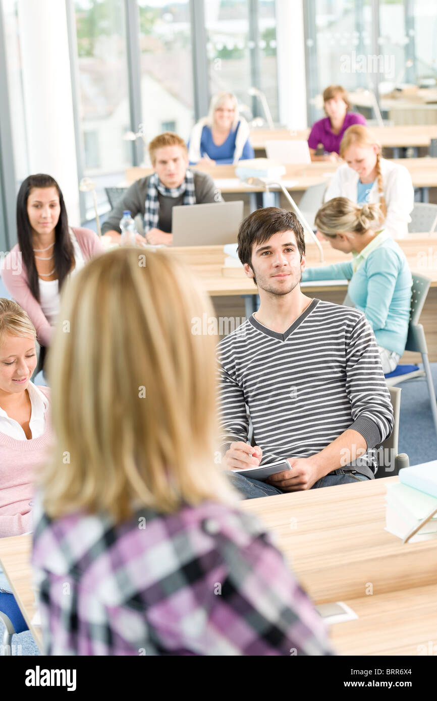 High school students in classroom studying Stock Photo