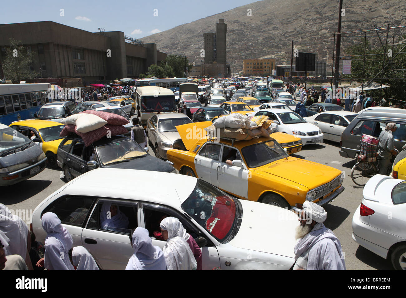 traffic in kabul Stock Photo