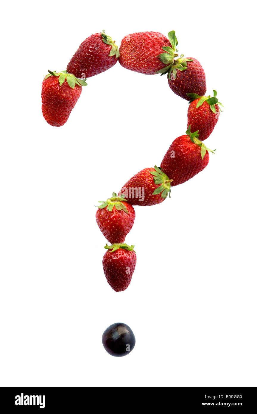 question mark made with strawberries Stock Photo Alamy