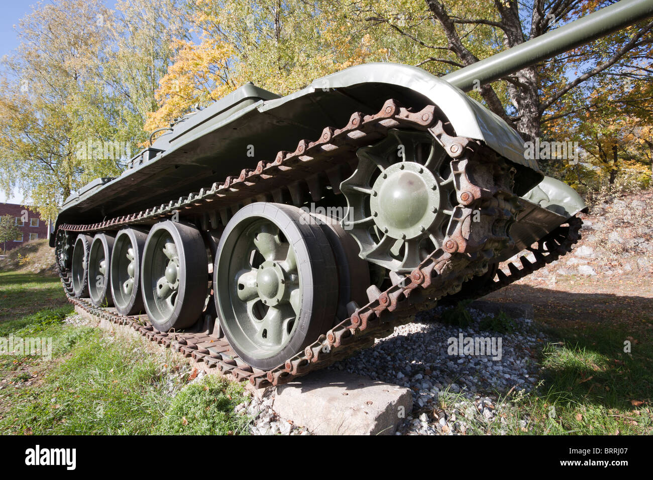 T-54 tank on display in Lappeenranta Finland Stock Photo