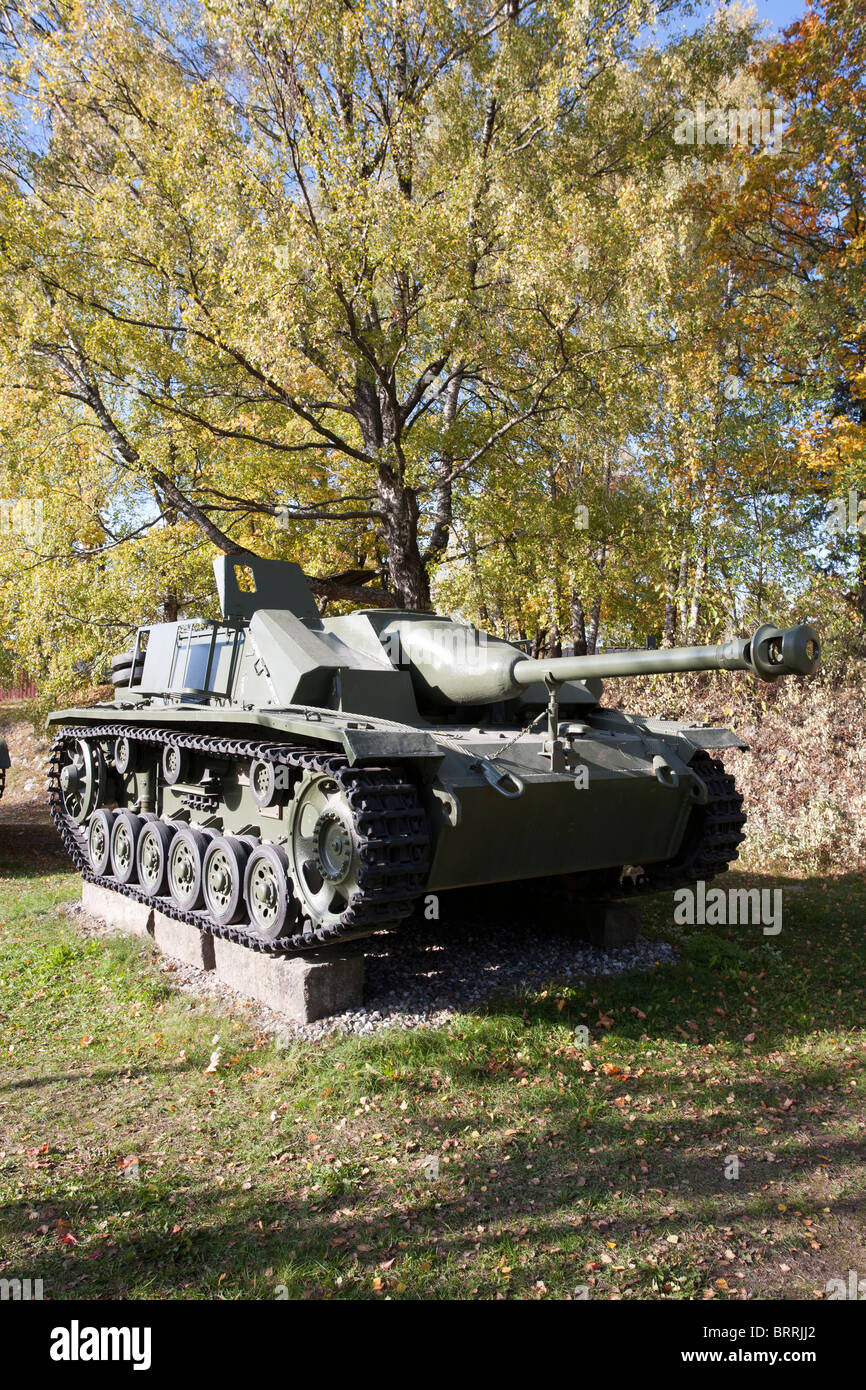 STU-40 tank on display in Lappeenranta Finland Stock Photo