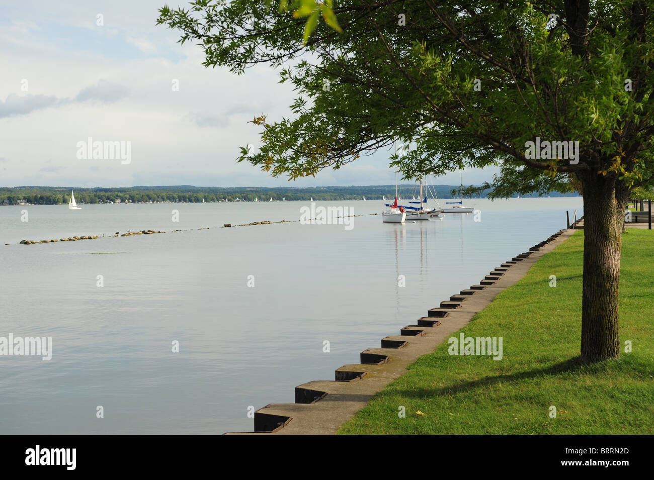 USA New York Canandaigua NY Finger Lakes Region boating on the lake Stock Photo
