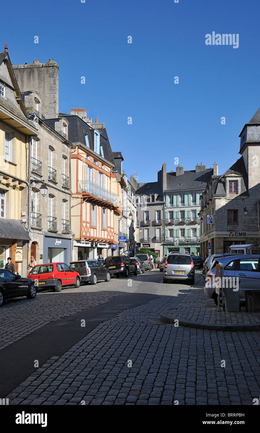 Street in Quimper, Brittany, France Stock Photo