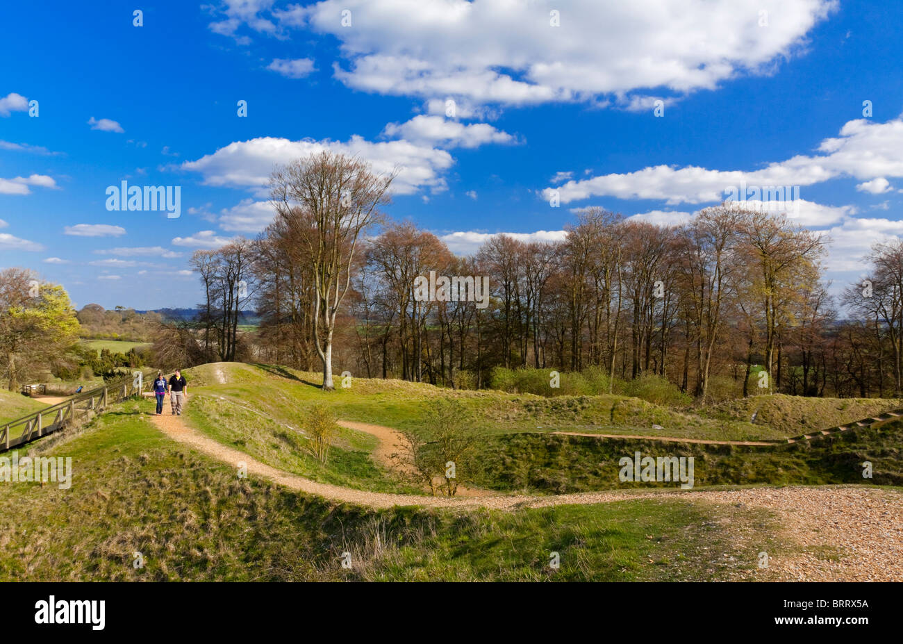 Danebury Hill Fort an Iron Age Hill Fort near Andover in Hampshire England built in the 6th century BC and used for 500 years Stock Photo