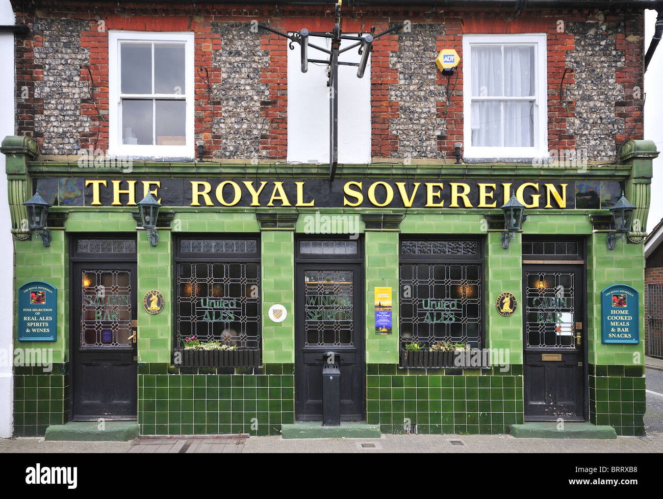 Outside view of public house pub called the Royal Sovereign Stock Photo
