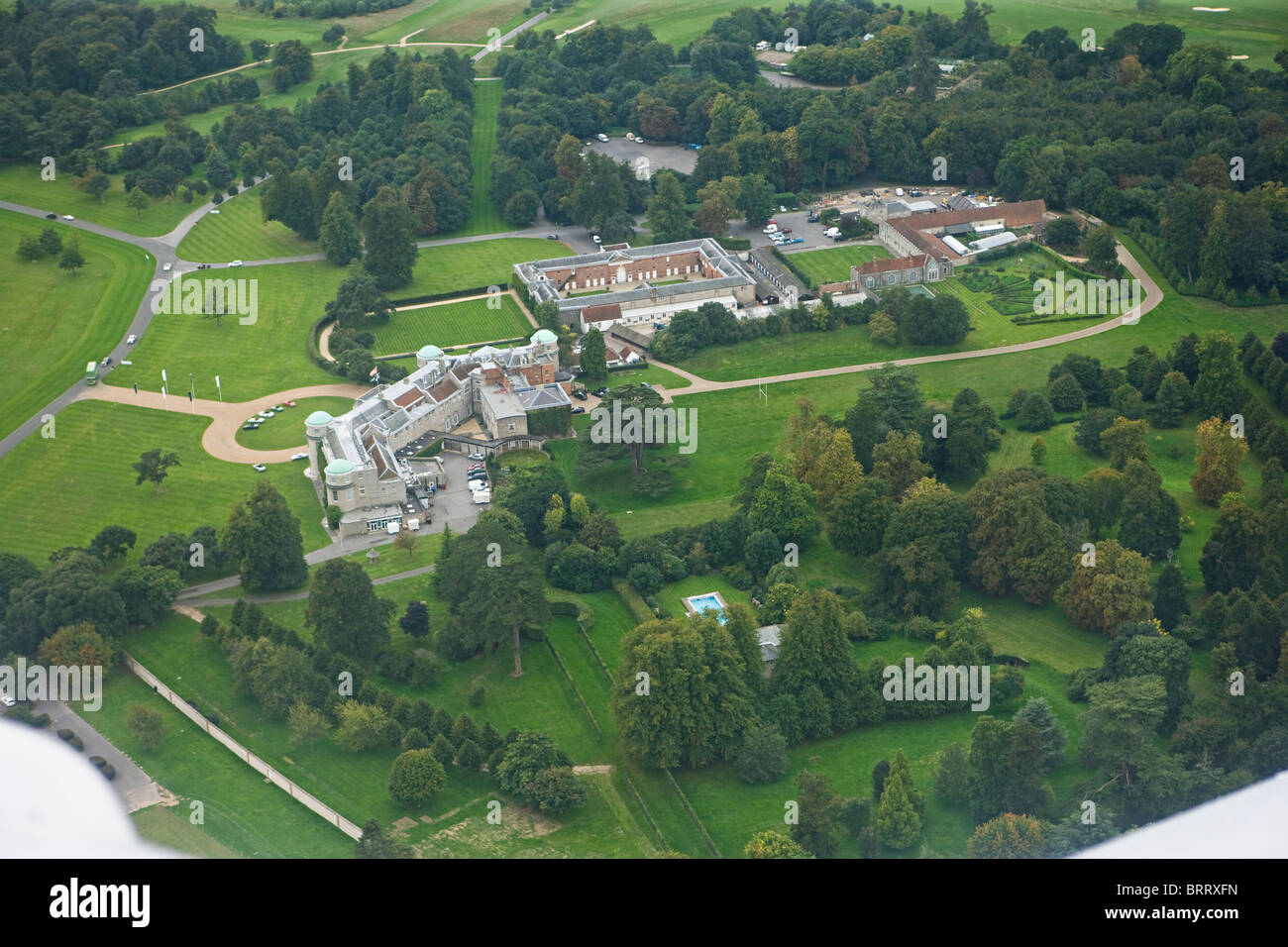 Goodwood House from the air Goodwood Chichester west sussex Stock Photo ...