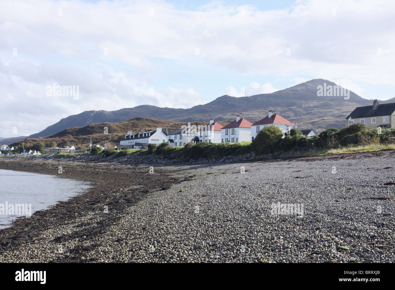 waterfront houses Kyleakin Isle of Skye Scotland October 2010 Stock