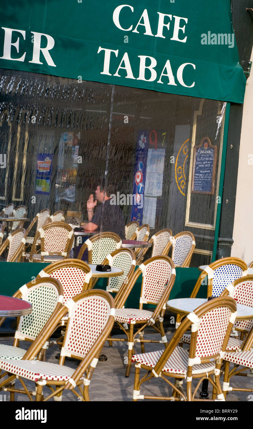 A cafe in the town of Chantilly, France Stock Photo
