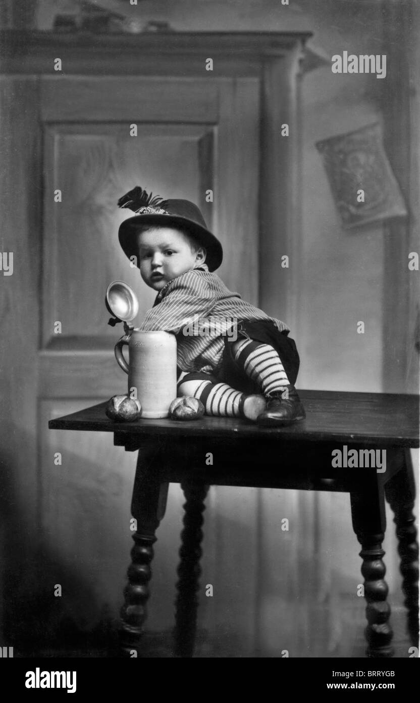 Bavarian boy, historic photograph, around 1912 Stock Photo