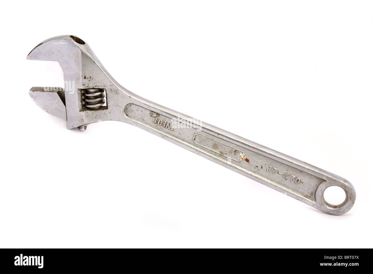 monkey wrench on a white background Stock Photo