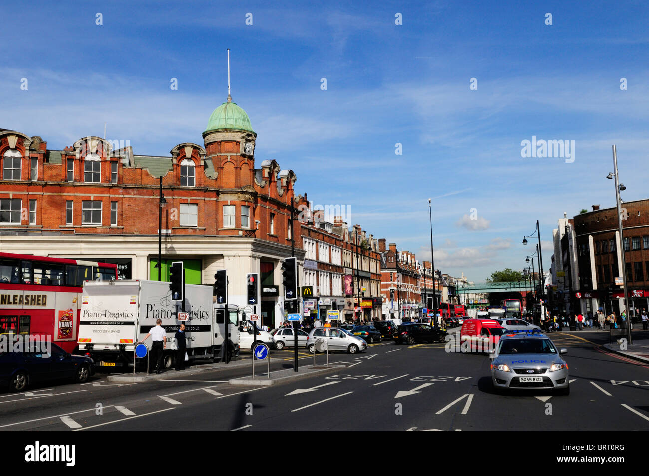 A Police car in Brixton Road, London, Engand, UK Stock Photo