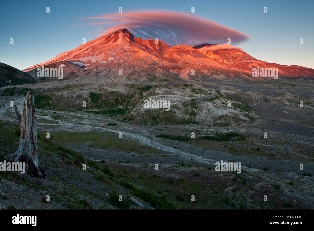 Mount St. Helens at sunrise from the Truman-Abraham Saddle, Mount St ...