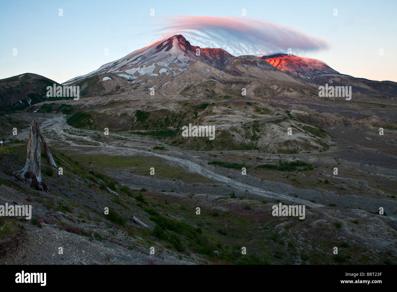 Mount St. Helens at sunrise from the Truman-Abraham Saddle, Mount St ...