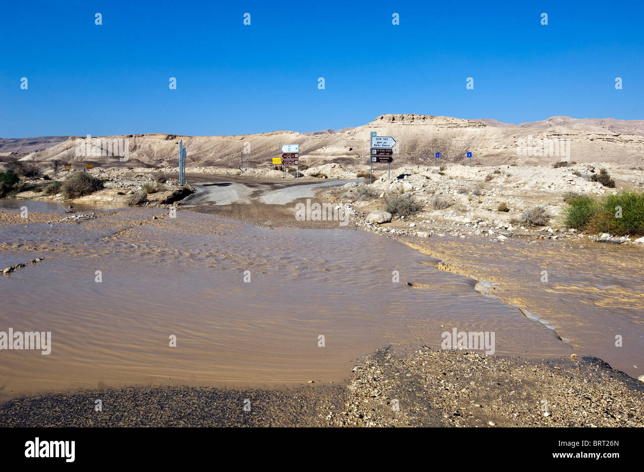 Flash Flood in the Desert Stock Photo
