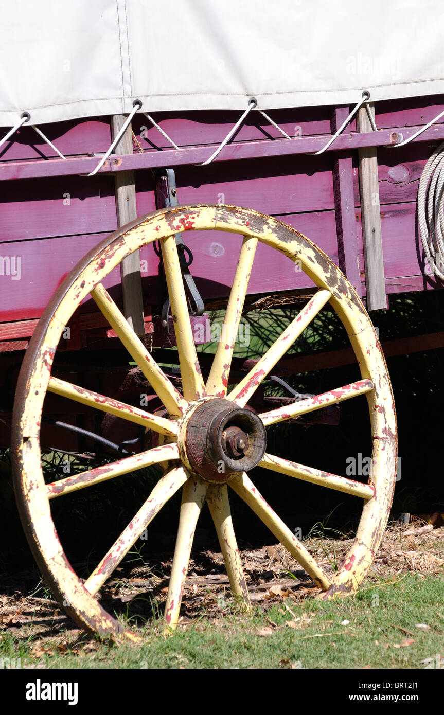 Wagon, Dallas arboretum, Texas, USA Stock Photo