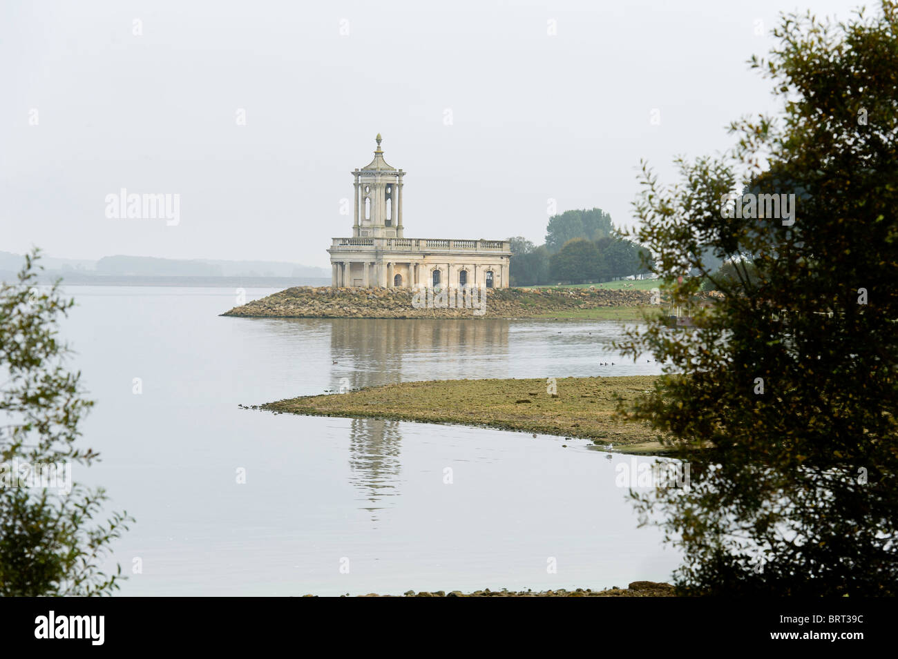 Normanton church, partly submerged by Rutland water reservoir Stock ...