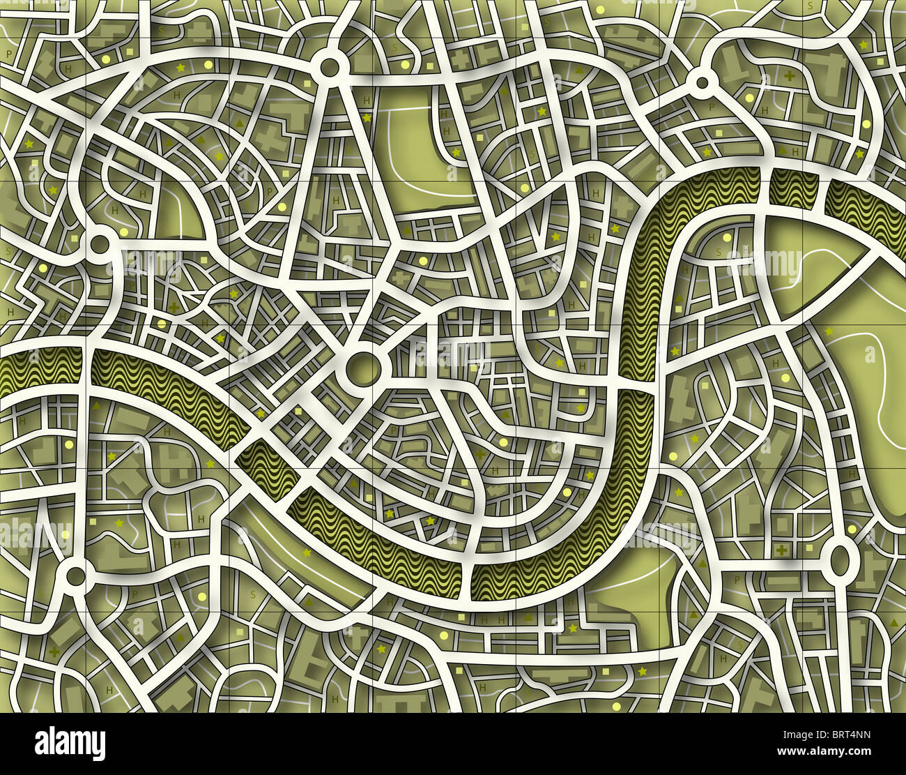 Illustration of a street map without names Stock Photo Alamy