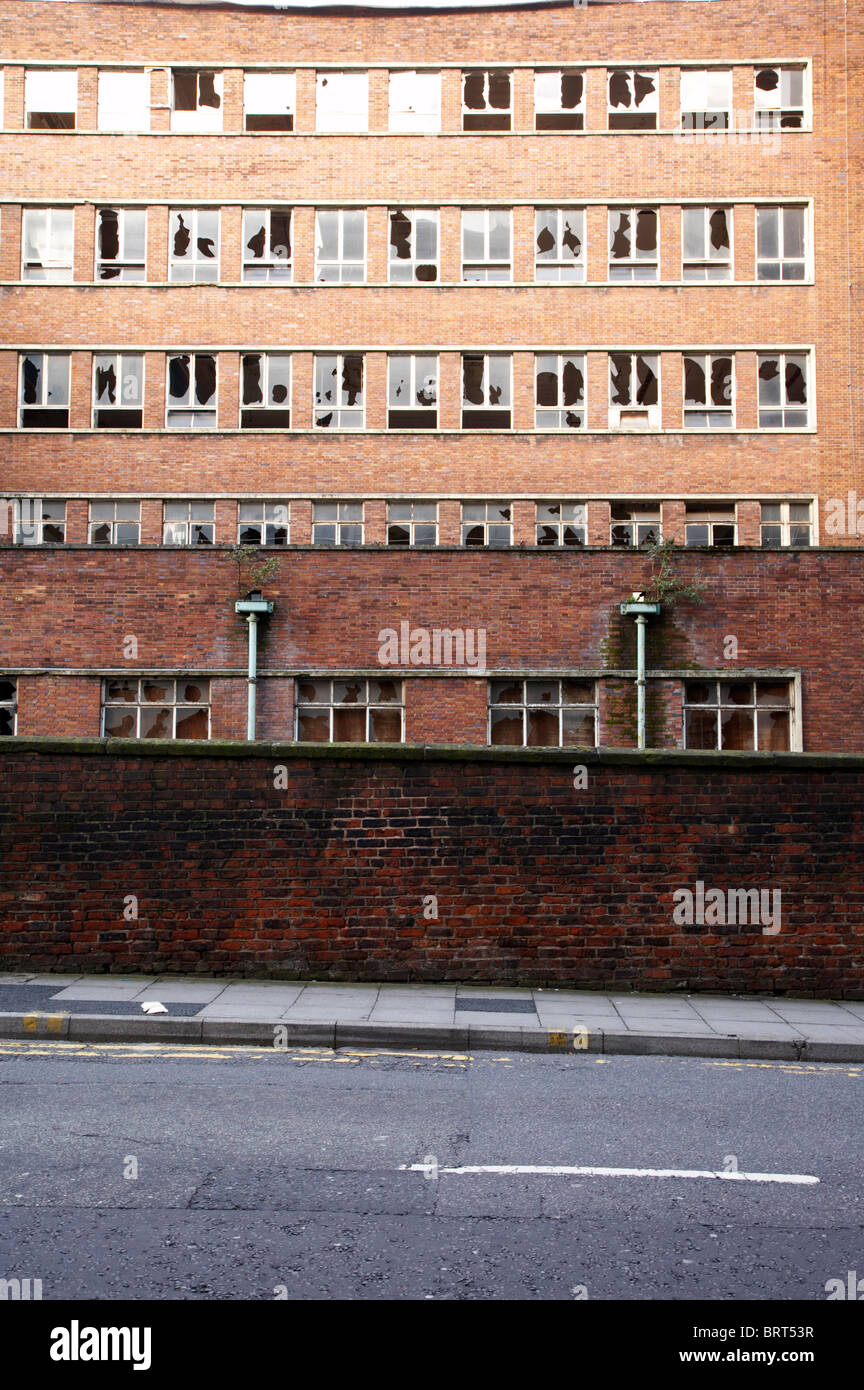 Detail of former DSS building waiting to be demolished in Manchester UK