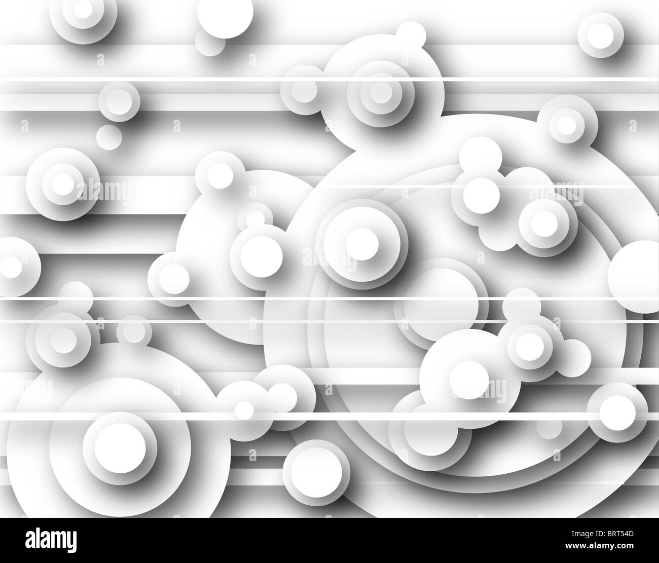 Abstract illustrated background of white cutout circles Stock Photo