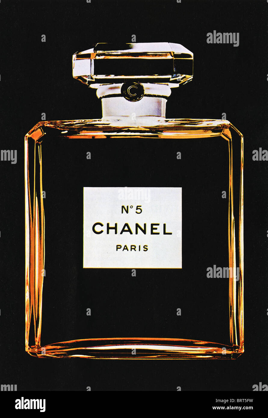 Chanel No. 5 perfume advert in Britannia Airways magazine advertising duty  free goods for sale circa 1977 Stock Photo - Alamy