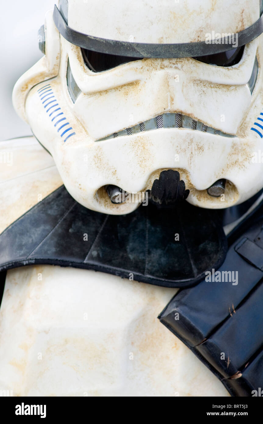 Portrait of someone dressed up as a Star Wars stormtrooper Stock Photo