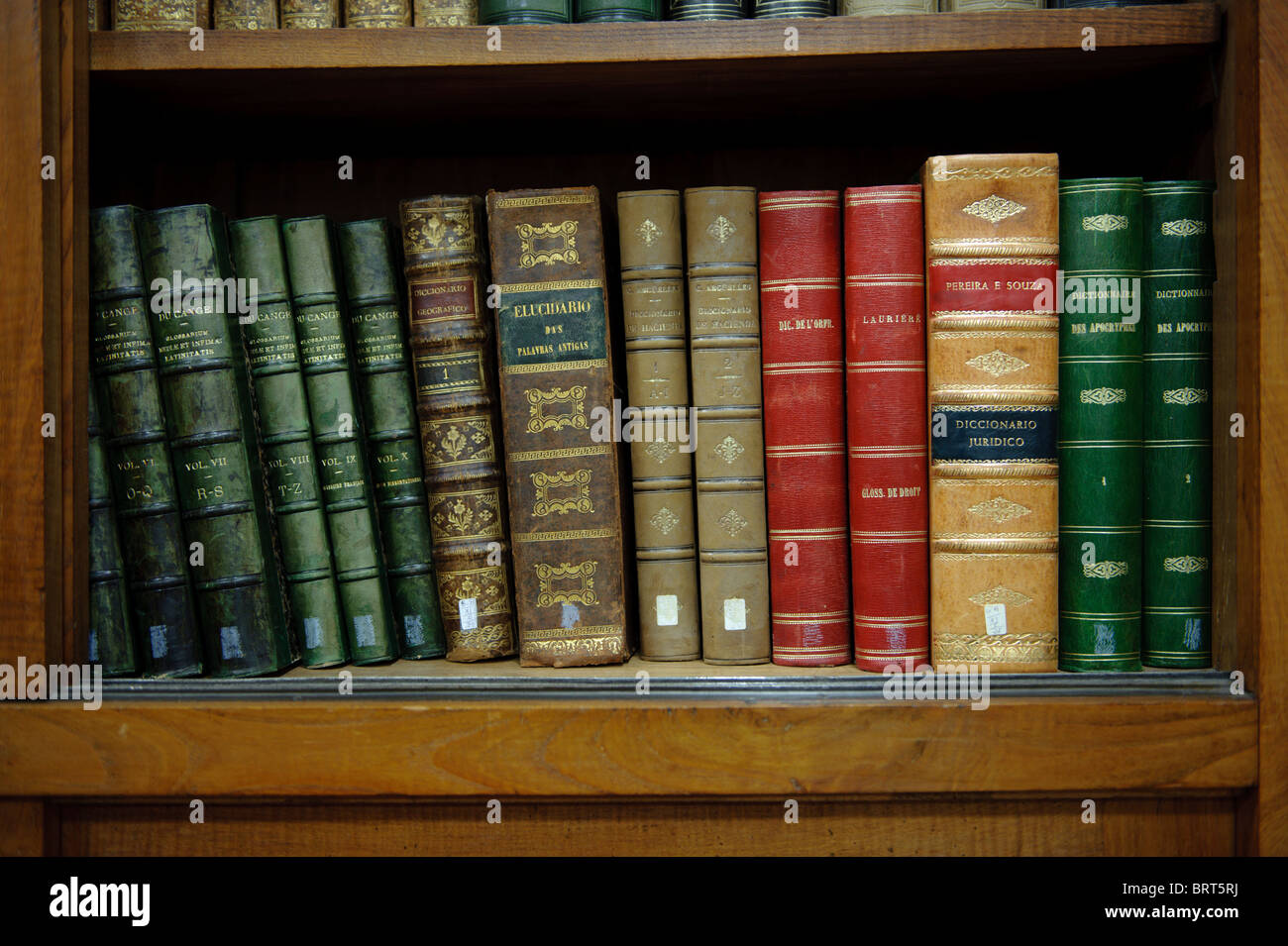 Bookshelf full of old books Stock Photo Alamy
