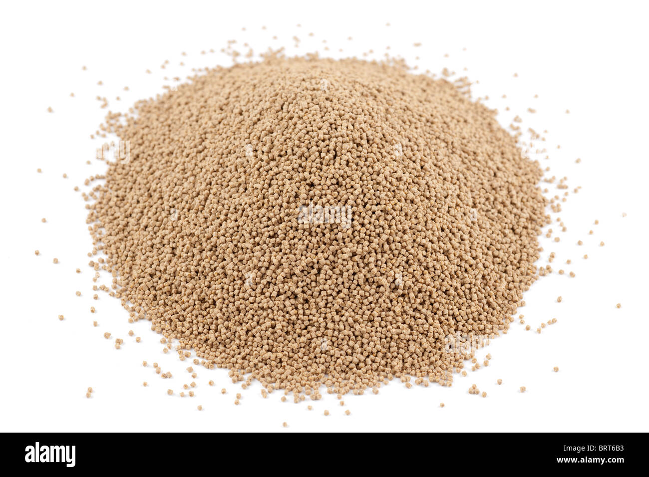 Pile of 1mm trout pellet feed Stock Photo
