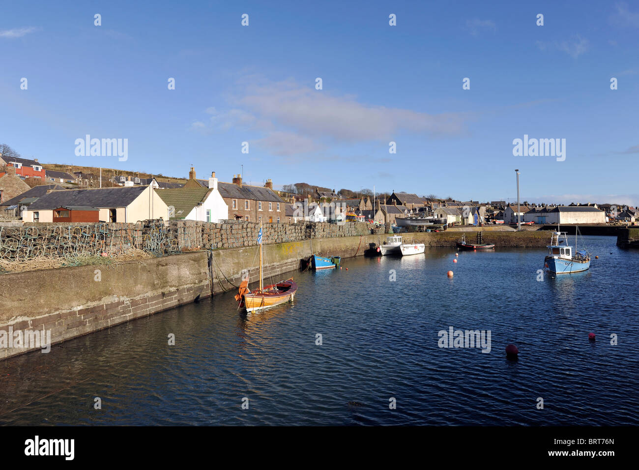 Johnshaven, Aberdeenshire, Scotland, UK; view of harbour Stock Photo