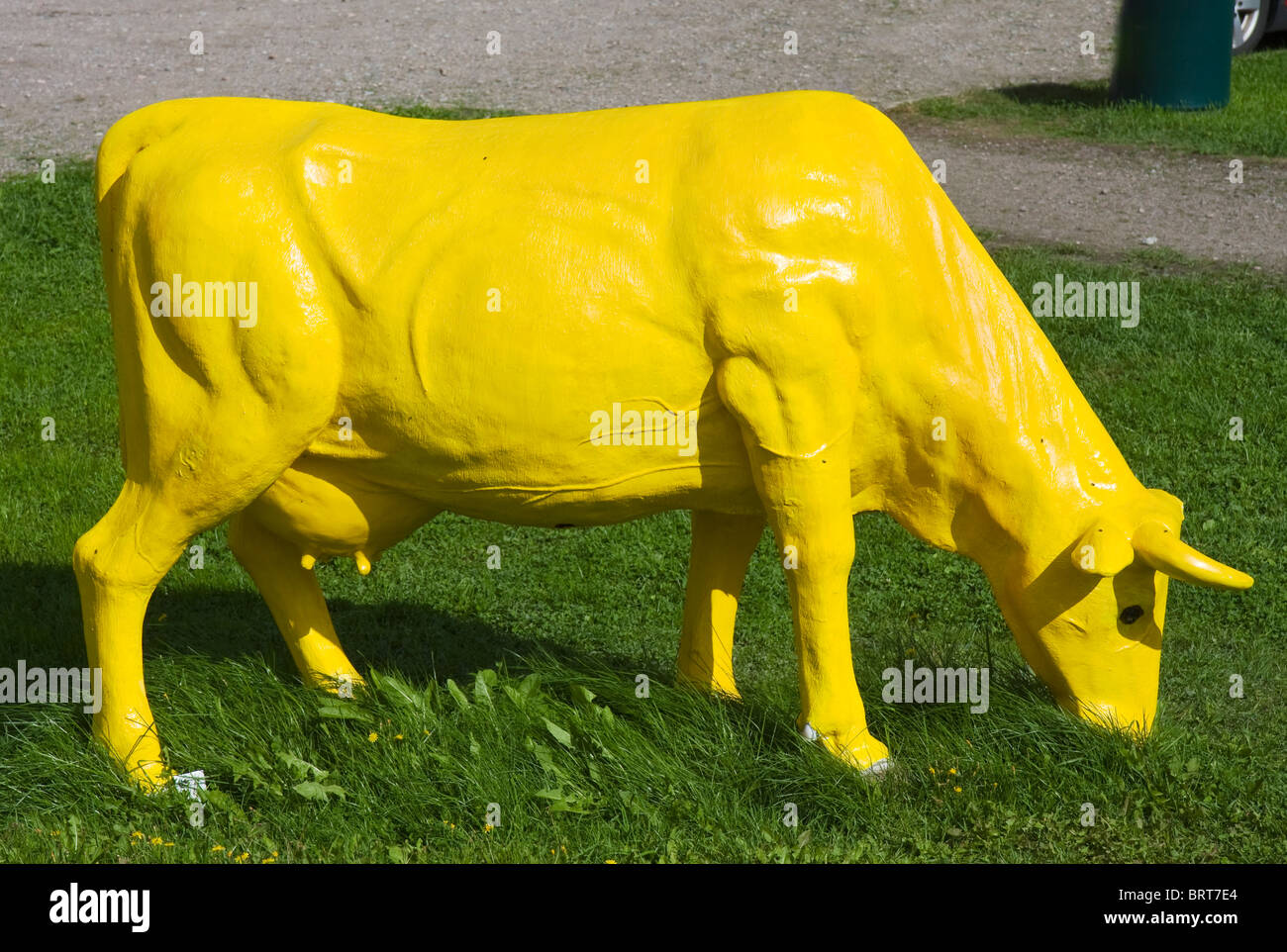 Yellow cow model Stock Photo - Alamy