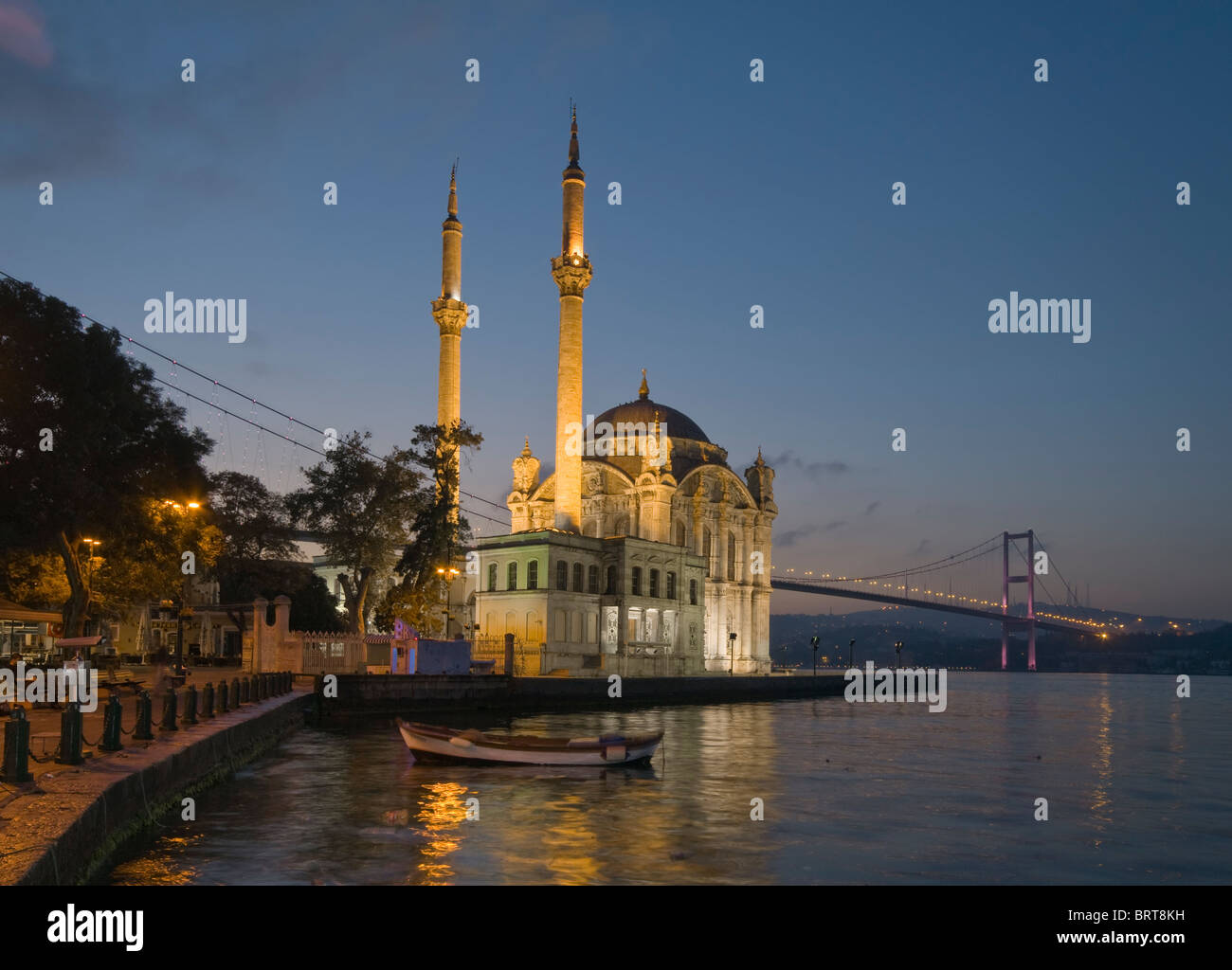 OOrtakoy Mosque and Bosphorus Bridge,istanbul,Turkey Stock Photo