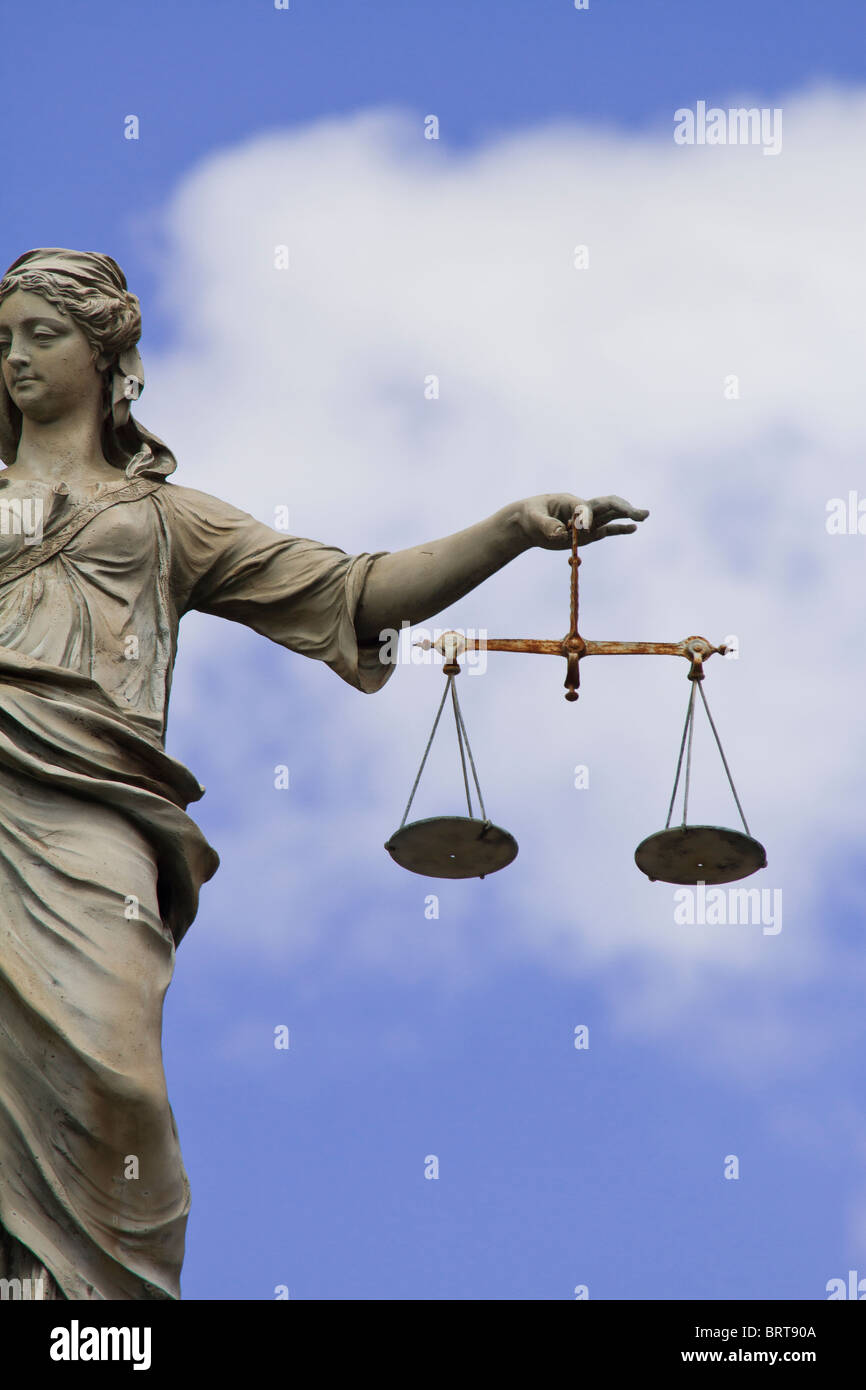 Statue of Lady Justice at Dublin Castle in Dublin, Ireland Stock Photo
