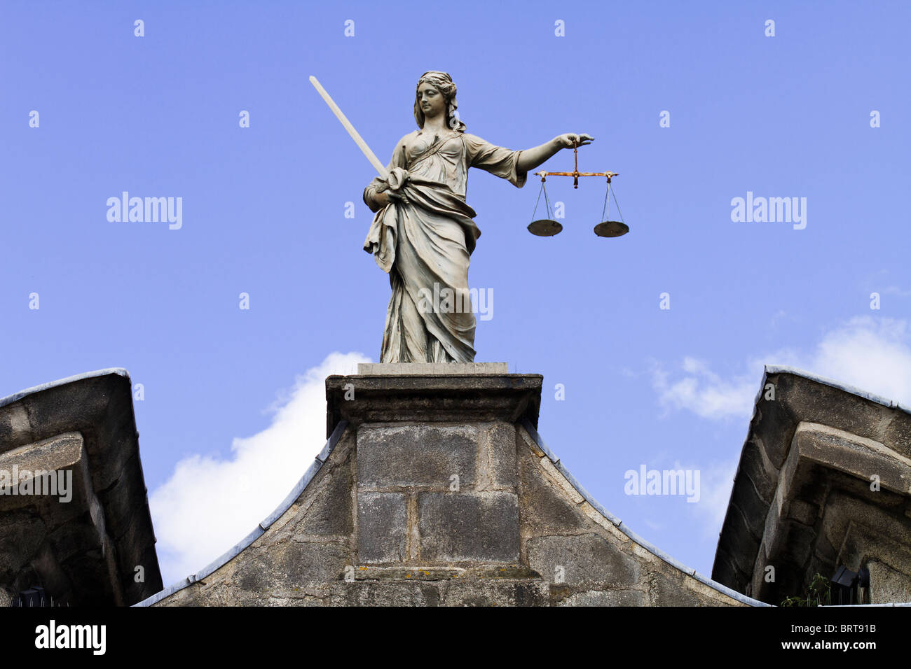 Statue of Lady Justice at Dublin Castle in Dublin, Ireland Stock Photo