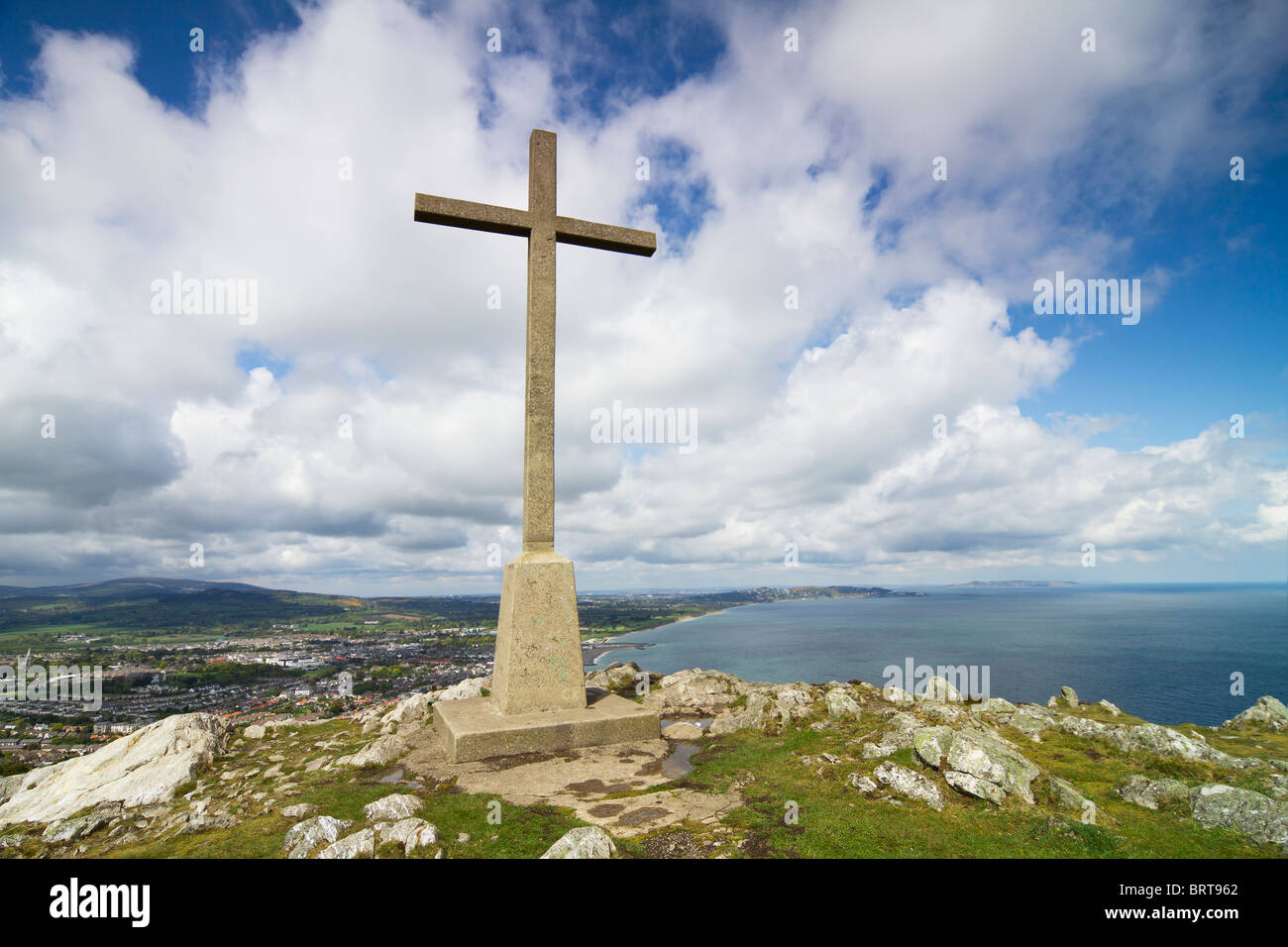 Aerial view of Dublin from the Bray Head. Stock Photo