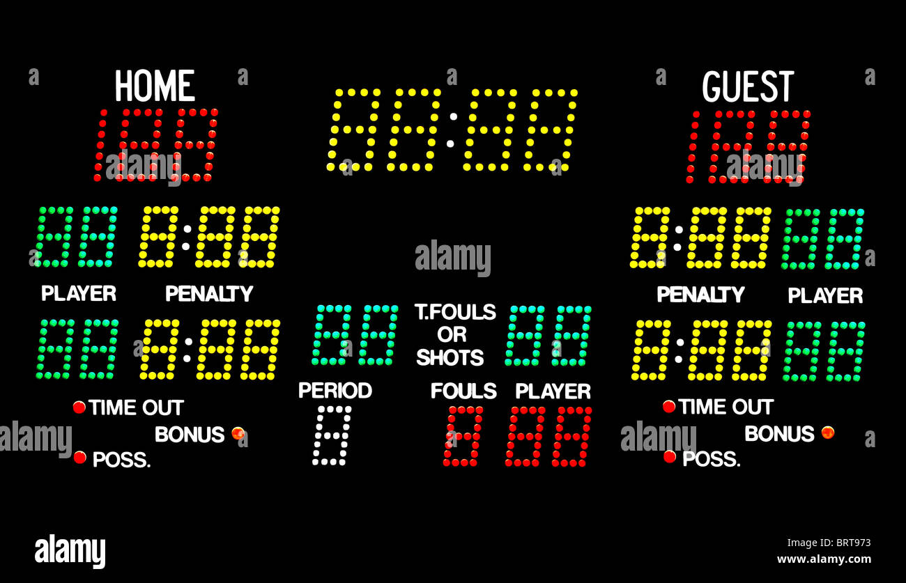 Photo of a scoreboard at ice hockey tournament Stock Photo Alamy