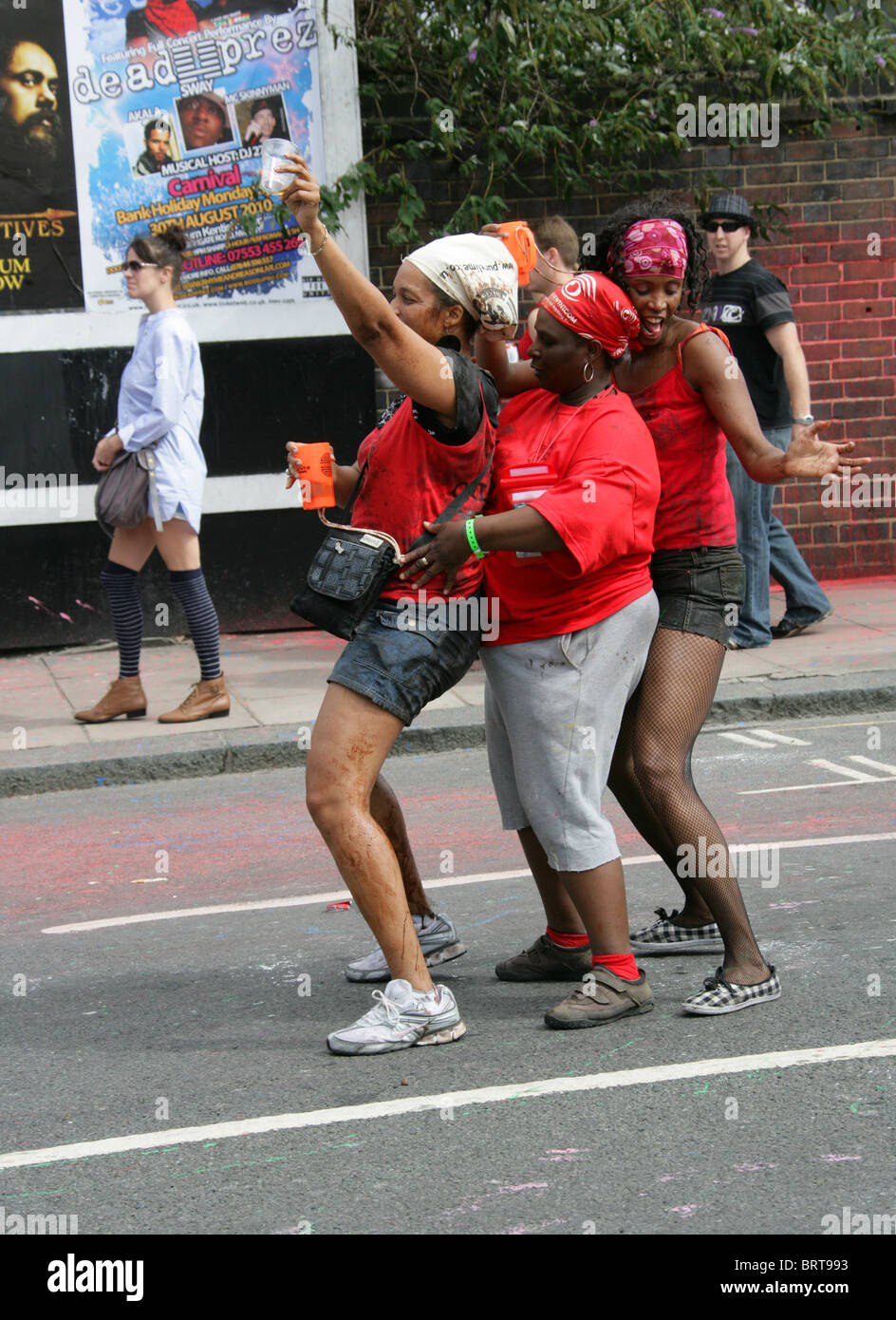 Revelers at the Notting Hill Carnival 2010 Stock Photo